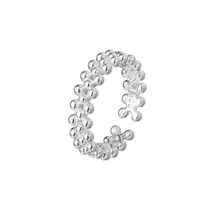 925 Sterling Silver Bilayer Ball Open Rings For Women Wedding Luxury Quality Jewelry Accessories Jewellery Argent 925