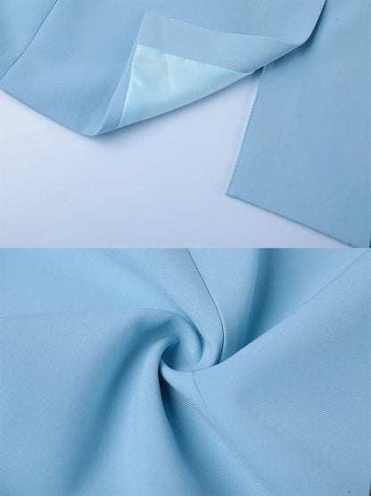 Blue Apricot Coffee Black Women Formal Blazer Ladies Female Long Sleeve Double Breasted Straight Jacket Coat