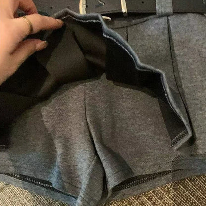 Y2K Preppy Women Pleated Skirts Fashion All Match with Belt Ladies Mini Skirts Korean High Waist Streetwear Casual A Line Skirts