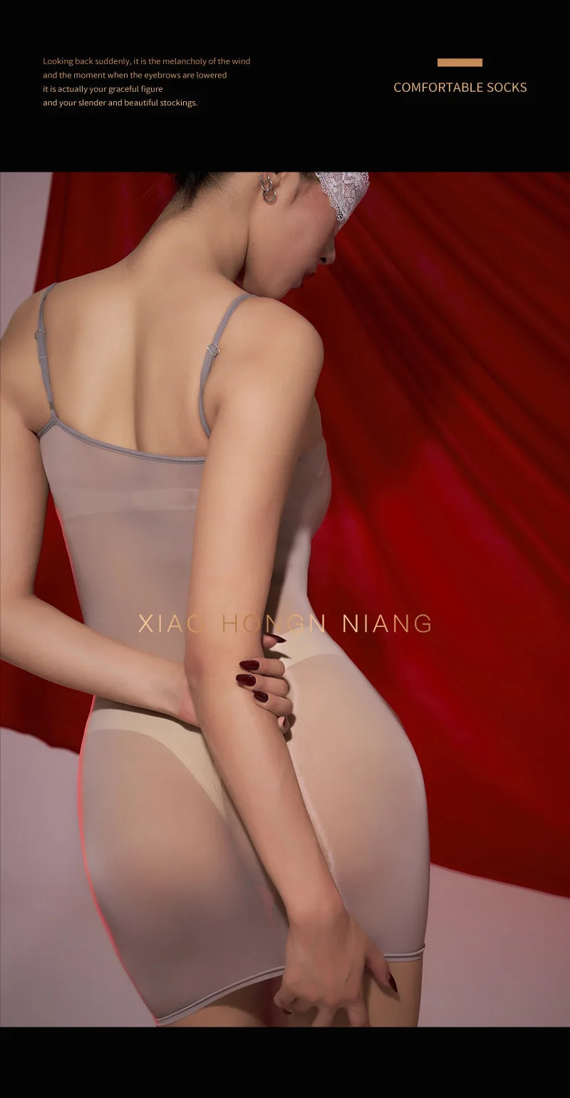 Sexy Women gloss dresses see through Sleeping clothes skirts Oily Shining Tight Short skirt