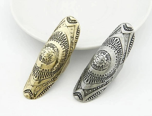 Bohemian Ethnic Ring Retro Style Punk Traditional Personality Carved Shield Joint Ring Statement Jewelry Fresh Accessories