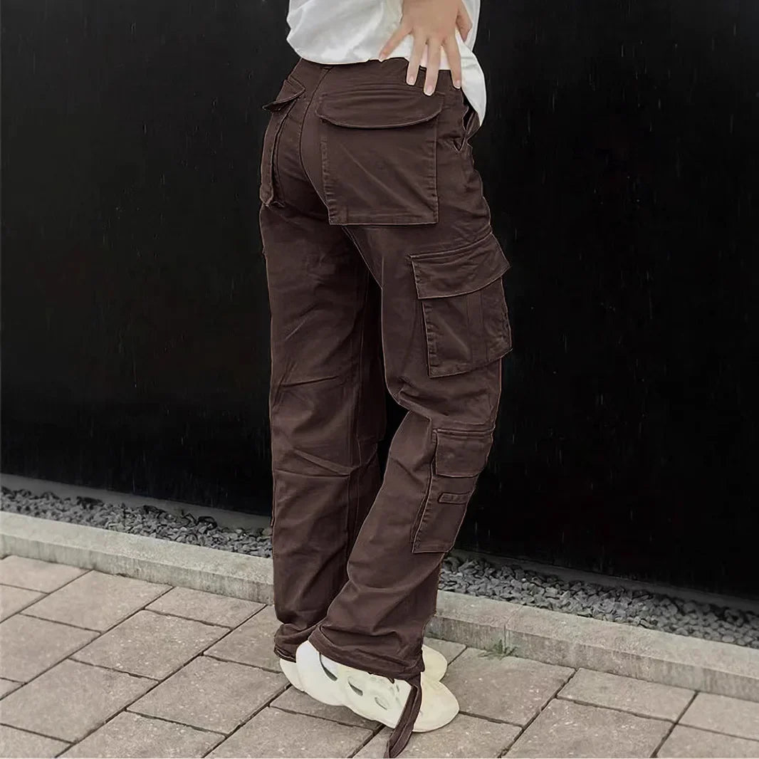 Casual Women's Tactical Pants Straight Leg Mountain Climbing High Street Spring Summer New Style Workwear Long Trousers