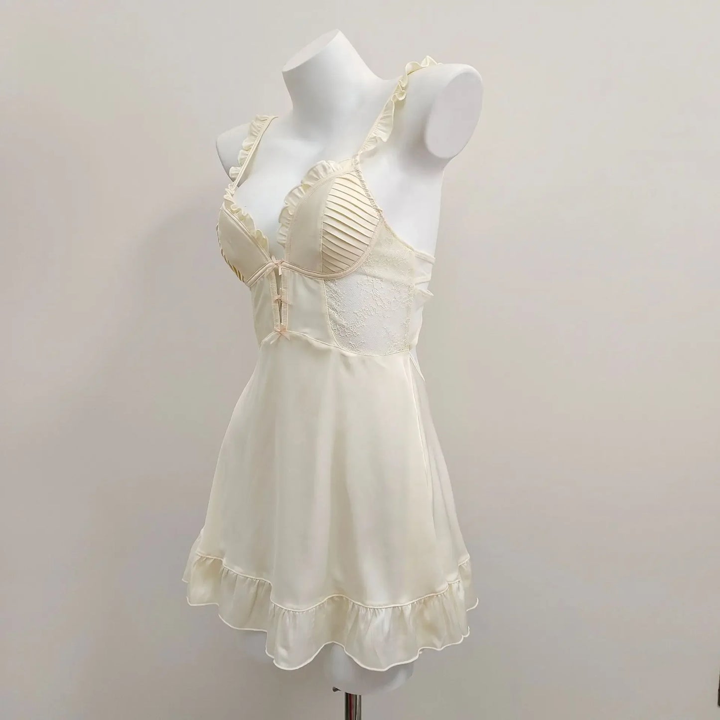 with Chest Pads Nightdress Sexy Pajamas Women's Silk Nightgowns Hollow Pure Backless Suspender Nightwears for Ladies Lingerie