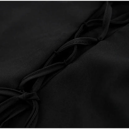 Sexy Slim Flared Sleeve Women's Shirt Solid Lapel Single-breasted Back Bandage Tunic Female Blouses Spring Trend New Lady