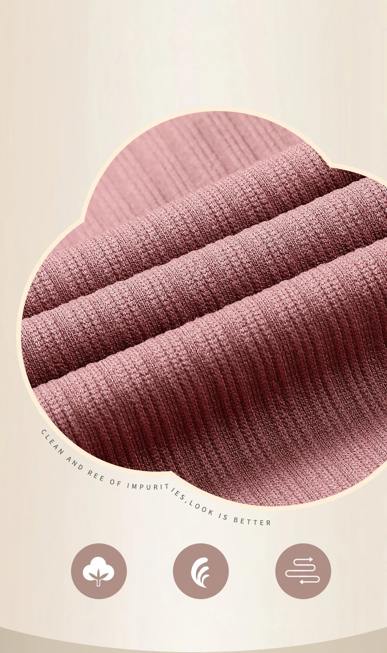 FINETOO 2 Pieces Women Thermal Underwear Sexy Long Sleeve Winter Clothes Seamless Thermal Intimate Set Ladies Thick Sleepwear