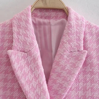 Klacwaya Tweed Set 2 Piece Chic Blazer Women Suit Shorts Sets Women 2022 Suit With Shorts For Women Female Suits