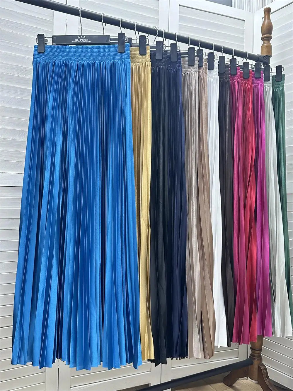 98cm Basics Maxi Pleated Skirt for Women New Korean Casual All-match Solid A Line High Waist Long Maxi Skirt Female