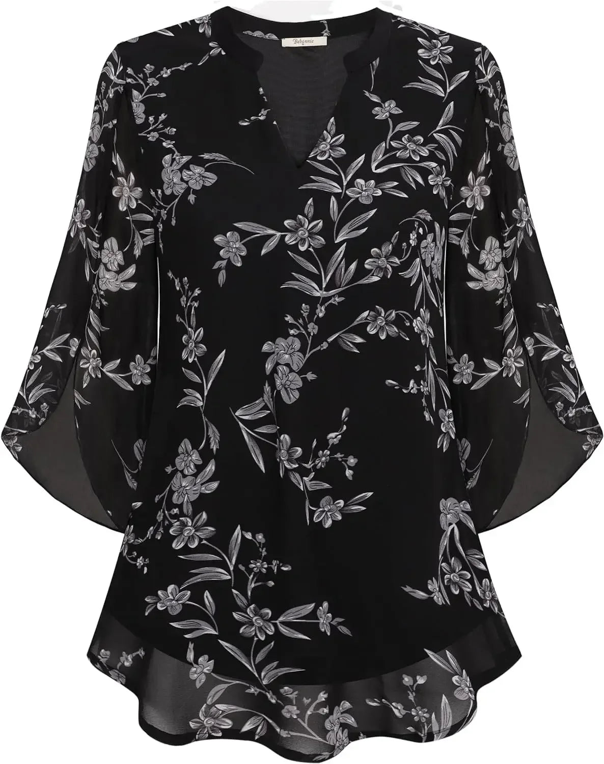 Casual Summer Hot Sale Of The Season Women's Shirt Loose V-neck Petal Sleeve Chiffon Blouse Fashionable Elegant Female Top with