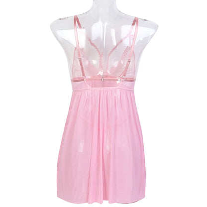 Sexy Lingerie For Woman Transparent Porno Sexual Clothing  Dress Erotic Underwear Nightdress With Thong Sleepwear