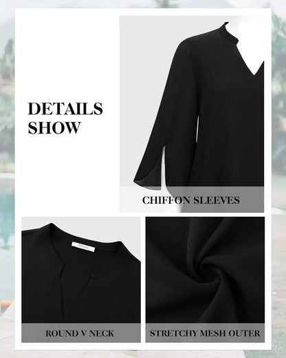 Casual Summer Hot Sale Of The Season Women's Shirt Loose V-neck Petal Sleeve Chiffon Blouse Fashionable Elegant Female Top with