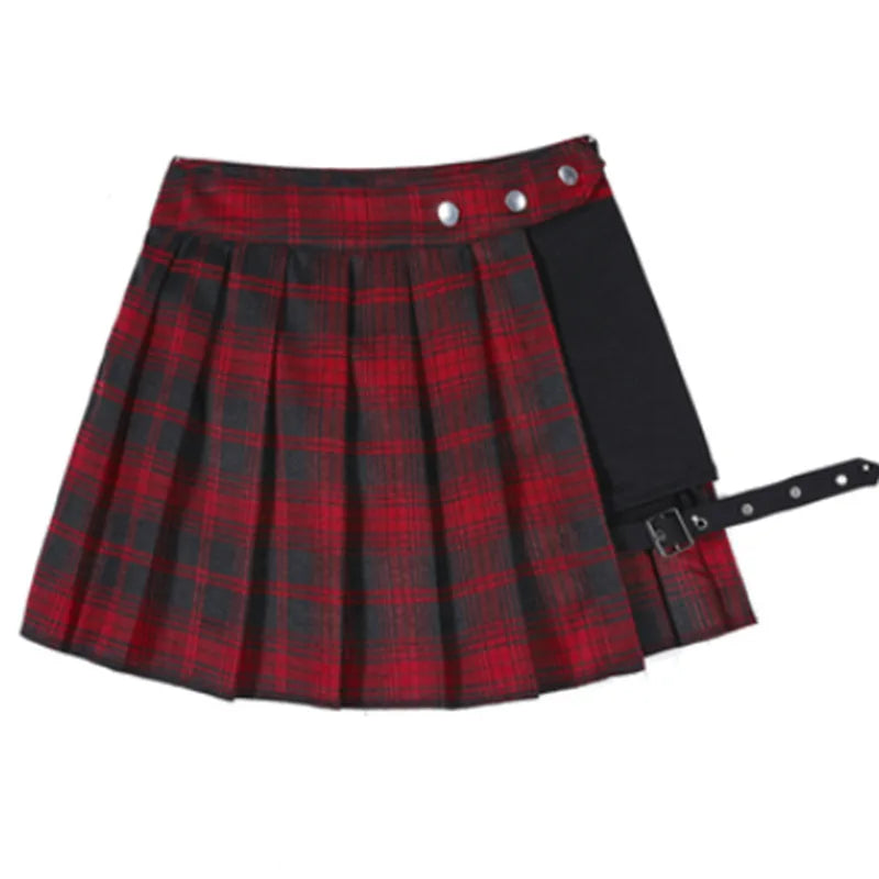 Sexy Gothic Women Skirt High Waist Pleated Punk Black Summer Girl's Skirts with Shorts Goth Dark Japanese Cosplay