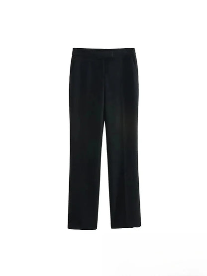 KONDALA Vintage Chic Office Lady Solid Women Suit Pockets V Neck Blazer Straight Loose Pants New Fashion 2025 Spring Autumn Sets