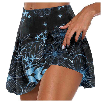 Women'S Athletic Stretchy Pleated Tennis Skirts Run Yoga Inner Shorts Elastic Sports Golf Skorts Skirts For Woman Faldas Mujeres