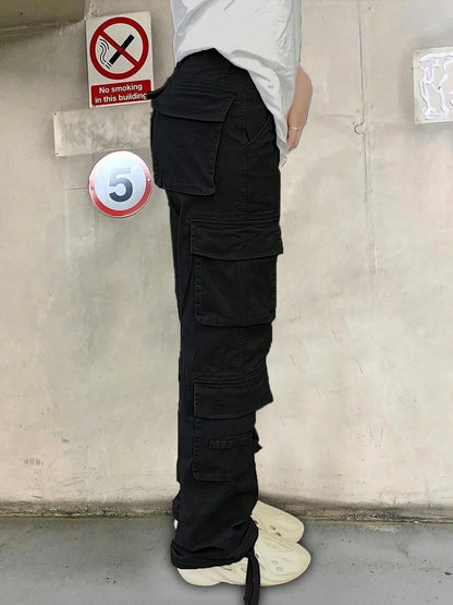 Casual Women's Tactical Pants Straight Leg Mountain Climbing High Street Spring Summer New Style Workwear Long Trousers