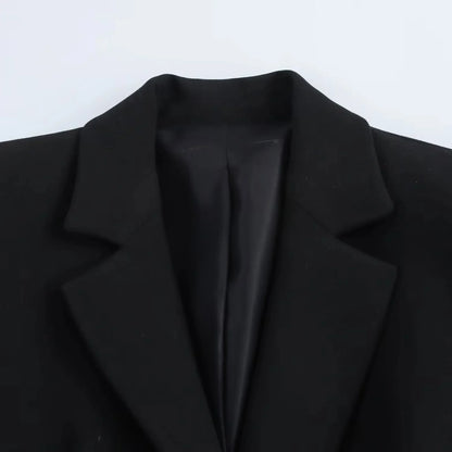 KONDALA Vintage Chic Office Lady Solid Women Suit Pockets V Neck Blazer Straight Loose Pants New Fashion 2025 Spring Autumn Sets