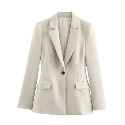 KONDALA Vintage Chic Office Lady Solid Women Suit Pockets V Neck Blazer Straight Loose Pants New Fashion 2025 Spring Autumn Sets