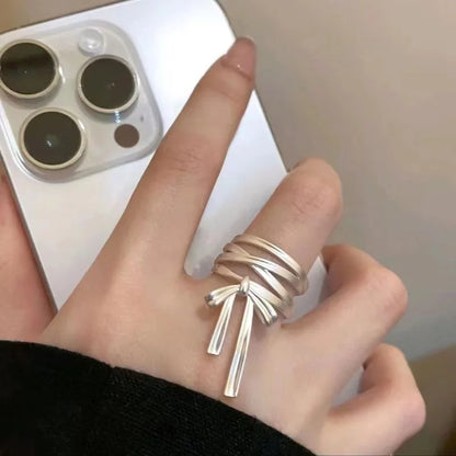 Romantic Bow Shape Wedding Bands Rings for Women Fancy Anniversary Gift Statement Rings Luxury Jewelry New