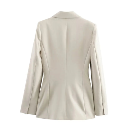 KONDALA Vintage Chic Office Lady Solid Women Suit Pockets V Neck Blazer Straight Loose Pants New Fashion 2025 Spring Autumn Sets