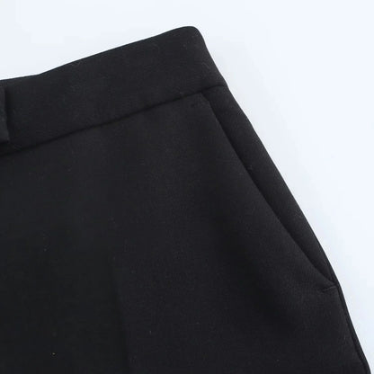 KONDALA Vintage Chic Office Lady Solid Women Suit Pockets V Neck Blazer Straight Loose Pants New Fashion 2025 Spring Autumn Sets