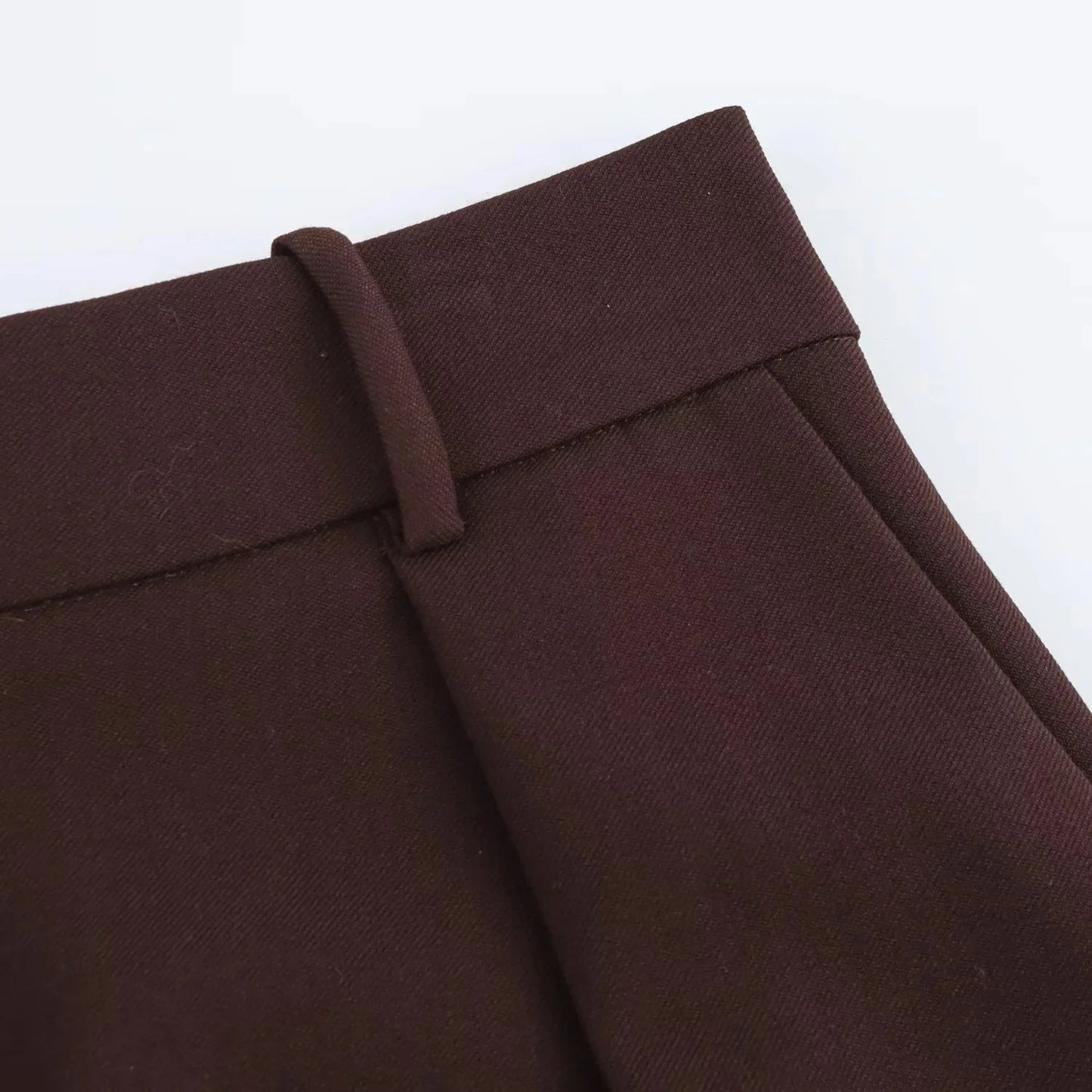 KONDALA 2025 Fall Winter Brown Elegant Office Lady Suits Fashion Shrug Pockets Blazers Elegant Zipper Skirts Chic Baggy Pants