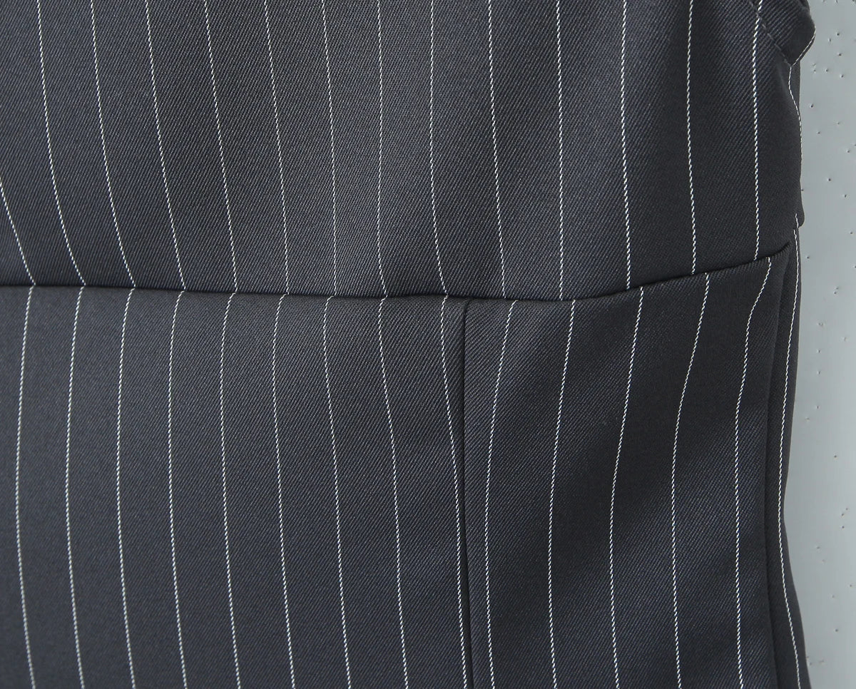 2025 Sexy Striped Square Collar Short Puff Sleeve Shirt Women Front Ruched Chest Double Zip up Front Slim Waist Crop Tops