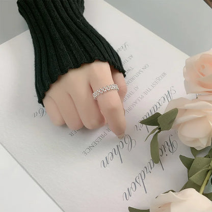 925 Sterling Silver Bilayer Ball Open Rings For Women Wedding Luxury Quality Jewelry Accessories Jewellery Argent 925