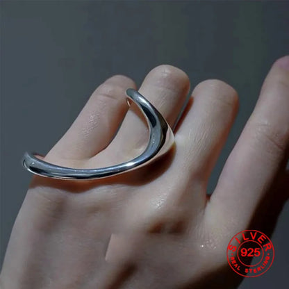BFCLUB  Silver Color Rings for Women Simple Geometric Handmade Irregular Retro Ring Gold Big Allergy For Birthday Gift