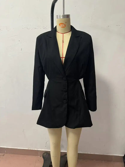 New Women's Autumn Winter Sexy Waist Exposing Women's Blazer Elegant Ladies Fashion INS Casual Loose Party Suit Female