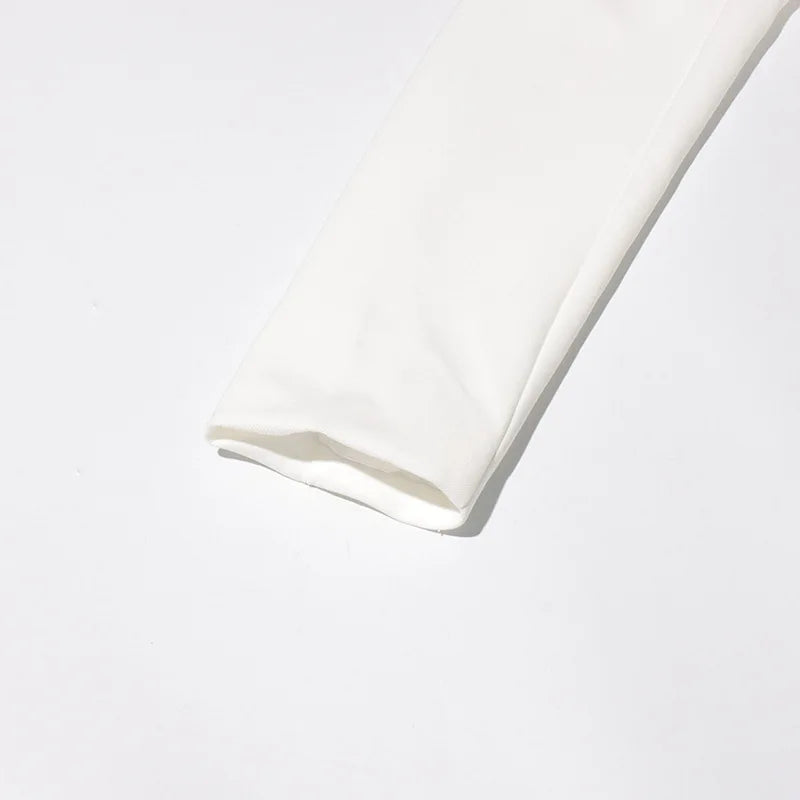 ZMEENNA White Blazer Notched Collar Single Button Patchwork Metal Tassel Jackets For Women 2025 Spring Fashion New Coats ZM628