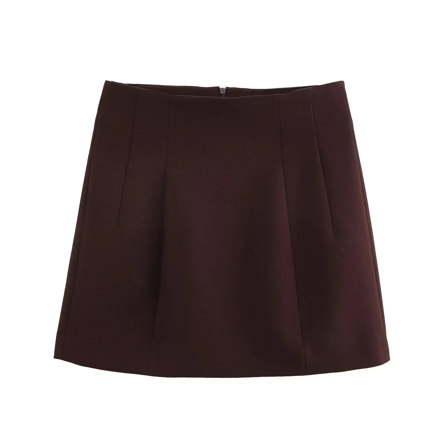 KONDALA 2025 Fall Winter Brown Elegant Office Lady Suits Fashion Shrug Pockets Blazers Elegant Zipper Skirts Chic Baggy Pants