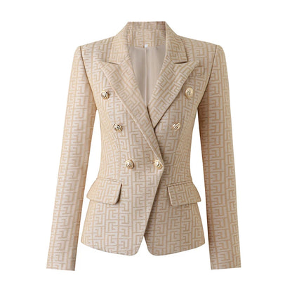 HarleyFashion 2024 Luxury Spring Collection Texure Pattern Formal Jacket Women Blazer
