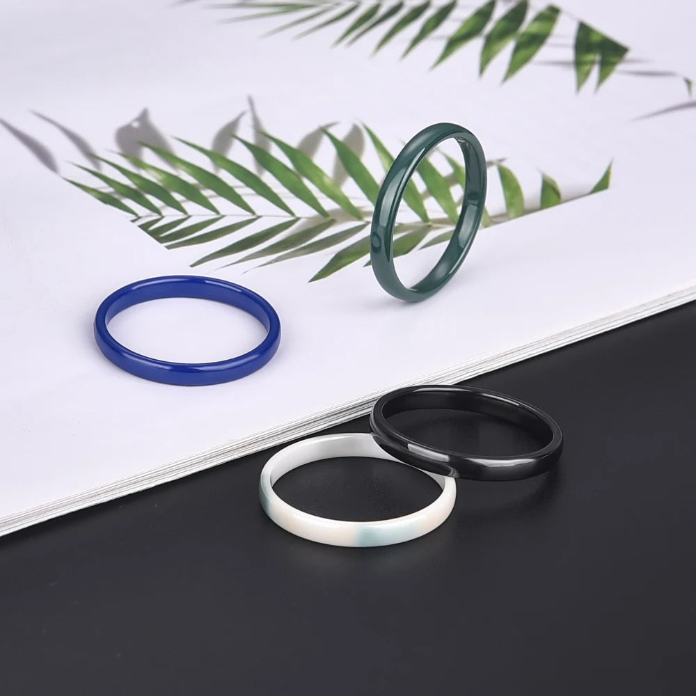 9 Color Ceramic Ring Smooth Slender Circular Rings For Women Men Simple Design Aesthetic Finger Rings Jewelry Couple Y2K Gift