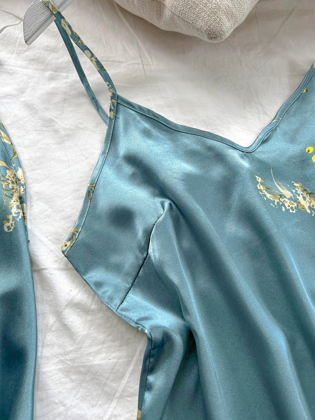 Women's Cherry Print Pajamas Sexy Fashion Halter Dress 3 Piece Women's Pajamas Set