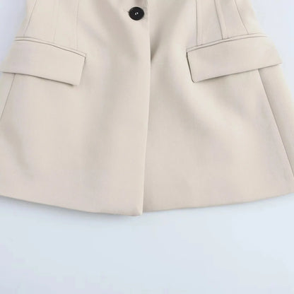 KONDALA Vintage Chic Office Lady Solid Women Suit Pockets V Neck Blazer Straight Loose Pants New Fashion 2025 Spring Autumn Sets