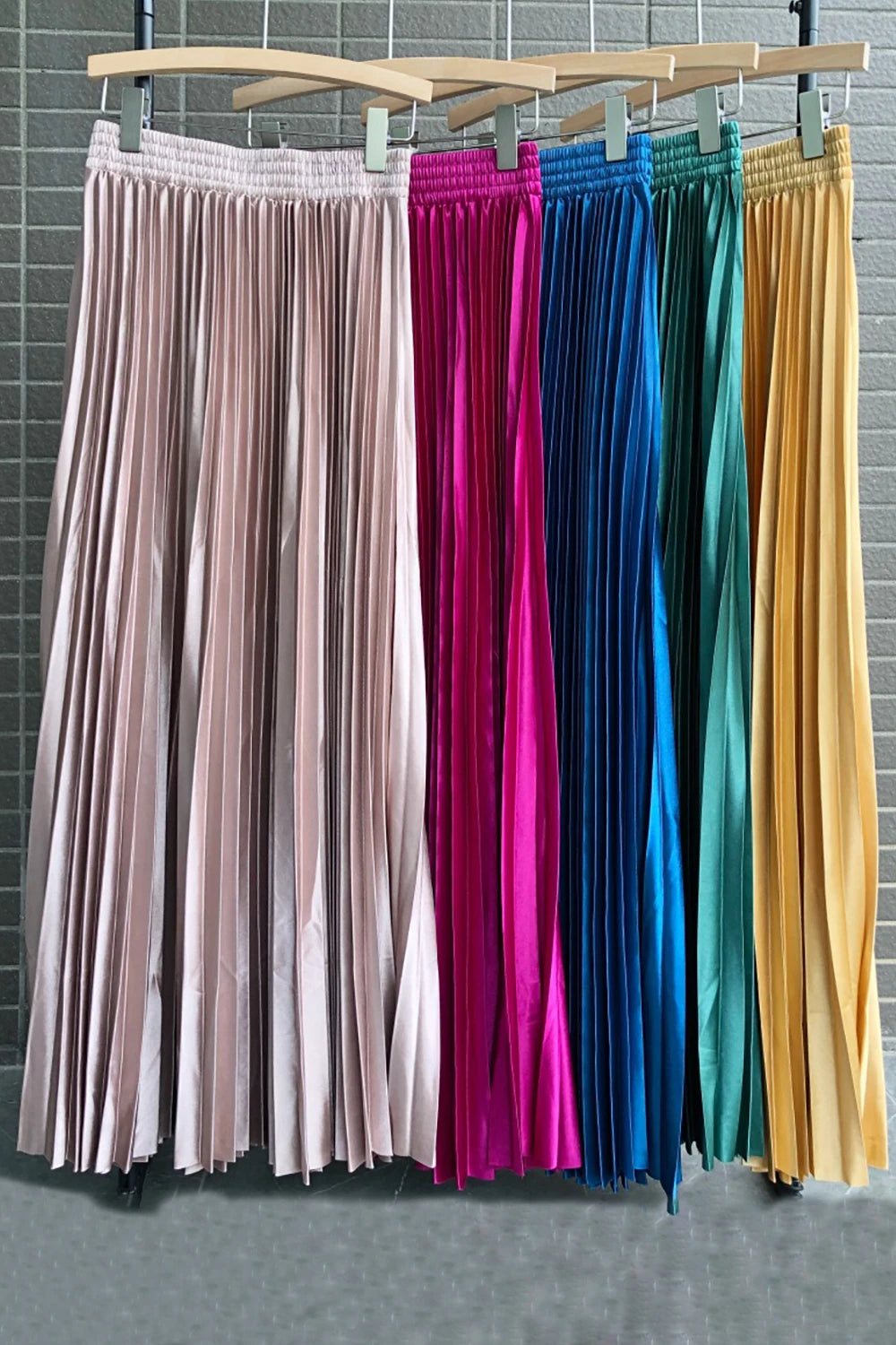 98cm Basics Maxi Pleated Skirt for Women New Korean Casual All-match Solid A Line High Waist Long Maxi Skirt Female