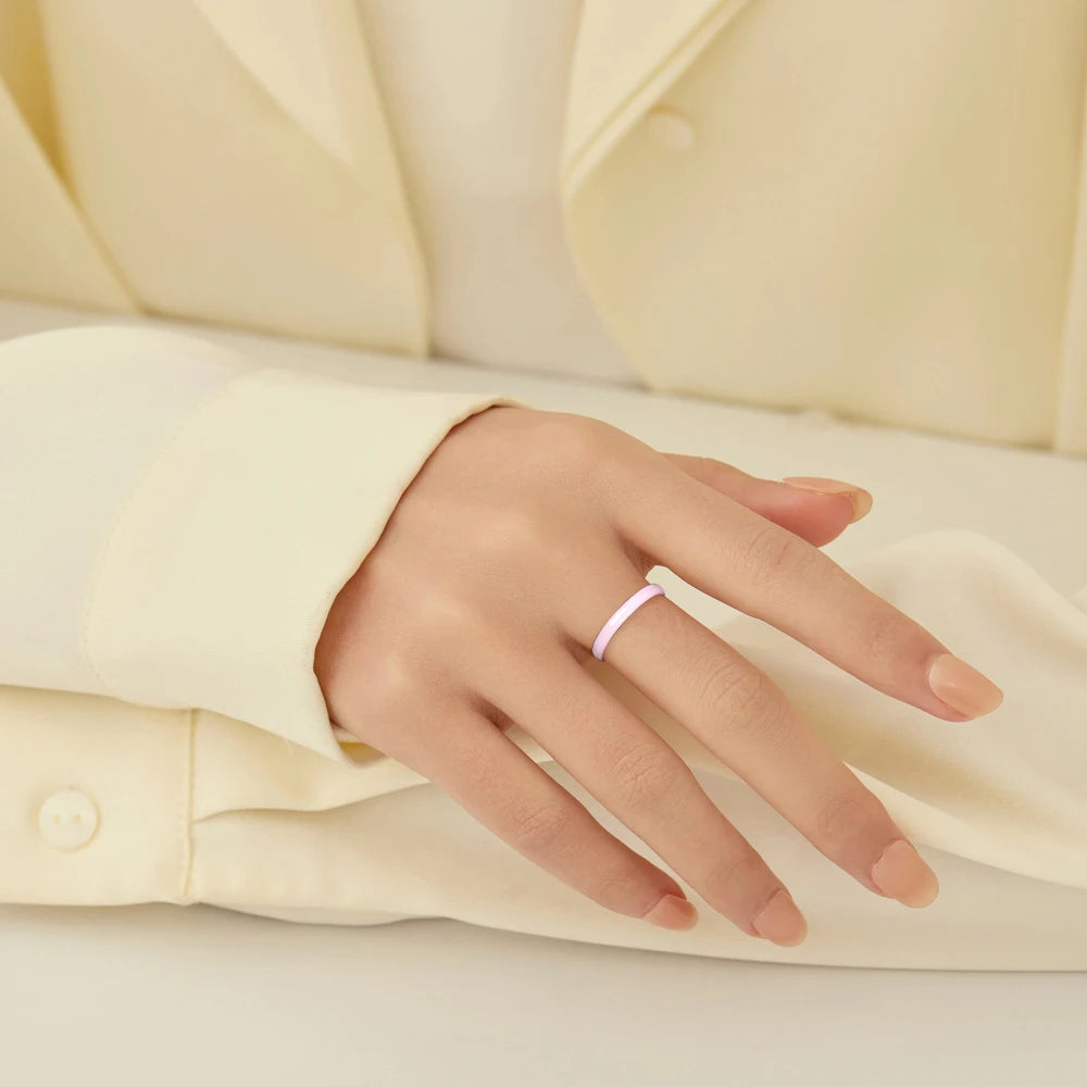 9 Color Ceramic Ring Smooth Slender Circular Rings For Women Men Simple Design Aesthetic Finger Rings Jewelry Couple Y2K Gift