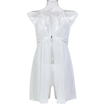 Sexy Lingerie For Woman Transparent Porno Sexual Clothing  Dress Erotic Underwear Nightdress With Thong Sleepwear