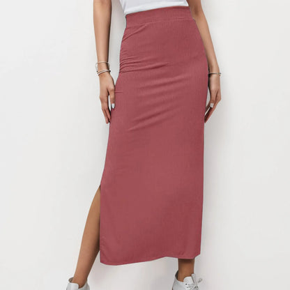 Solid Color High Waist Pencil Skirt Women Slim Fit Wrap Split Ribbend Long Maxi Skirt Summer Streetwear A Bottomed Skirts юбка