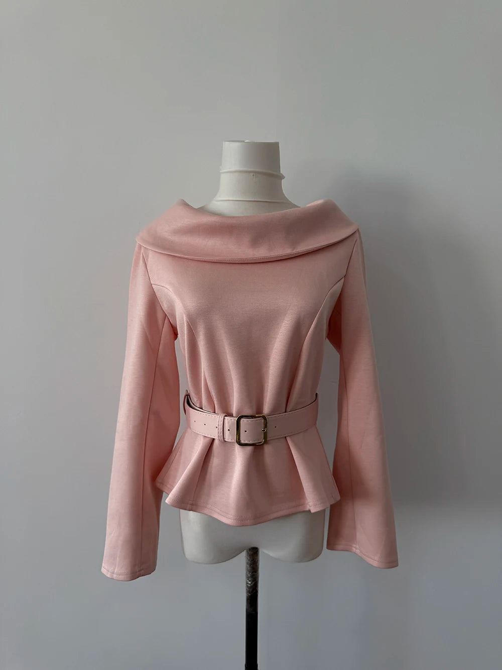 Luxury Socialite Style Pink Long Sleeve Shirt for Women Clothing Autumn Korean Chic Gentle Waist Slimming Pullovers Women Tops