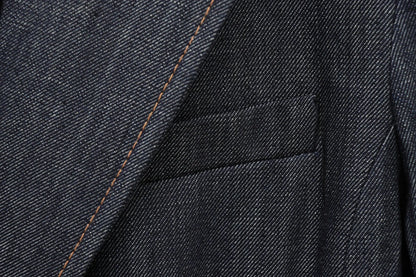 HH Female Spring Vintage Denim Blazer Long Sleeves Turn Down Collar Single Breasted Fake Pockets Street Fashion Coats