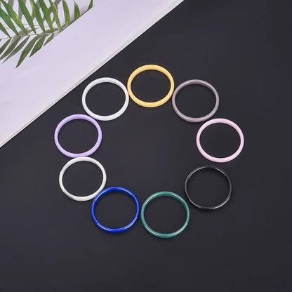 9 Color Ceramic Ring Smooth Slender Circular Rings For Women Men Simple Design Aesthetic Finger Rings Jewelry Couple Y2K Gift