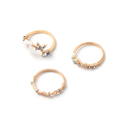 Boho Chic Ring Collection - Handmade Flower Rings with Gold Plating, Stackable for Layering, Elegant Party & Wedding Accessories