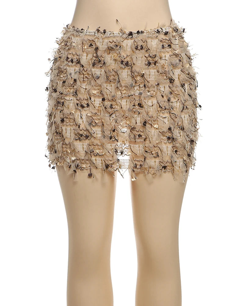 Weird Puss Colorful Tassel Skirts Peach Hip Women Thin Knit Wild Sexy Midnight Summer Trend Stretch Skinny Streetwear Bodycon