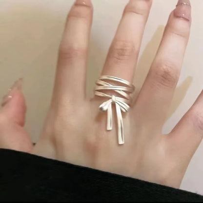 Romantic Bow Shape Wedding Bands Rings for Women Fancy Anniversary Gift Statement Rings Luxury Jewelry New