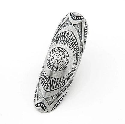 Bohemian Ethnic Ring Retro Style Punk Traditional Personality Carved Shield Joint Ring Statement Jewelry Fresh Accessories
