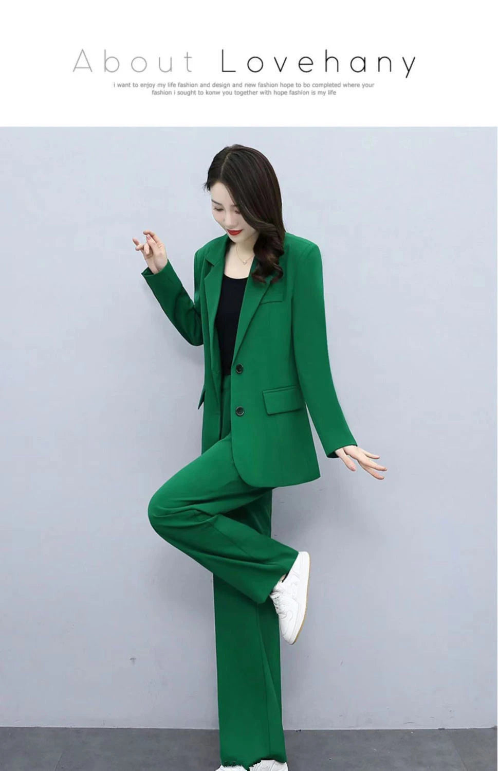 Spring Autumn Thin Women's Blazers Long Pants 2 Piece Set Korean Office Lady Casual Loose Suit Jacket Trousers Outfits Pantsuits