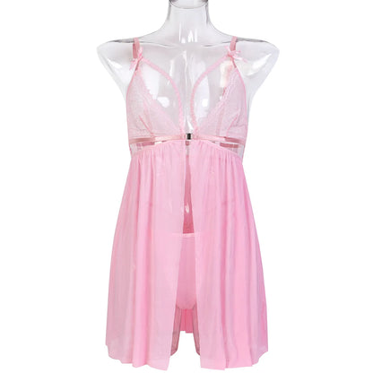 Sexy Lingerie For Woman Transparent Porno Sexual Clothing  Dress Erotic Underwear Nightdress With Thong Sleepwear