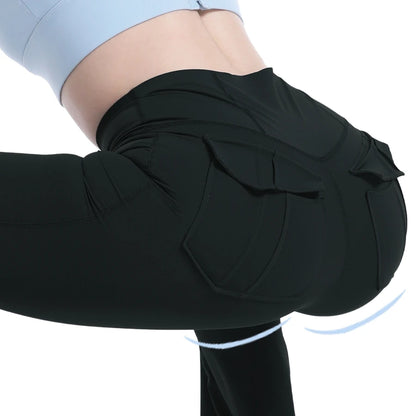 Women's High Waisted Flared Yoga Pants with Pockets Tummy Control Bootcut Leggings for Gym Fitness Casual Wear