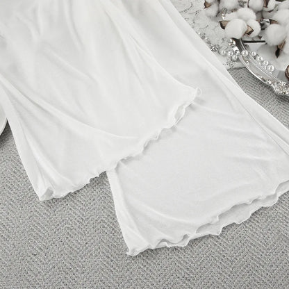 Mozuleva Women's Summer Loose Casual Long Sleeved Pants Set Soft Comfortable Fashion Home Clothes Solid Color Basic Pajamas Set