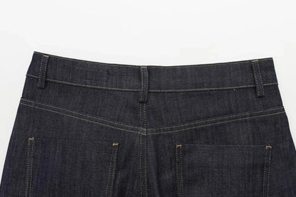 HH Female Spring Vintage Denim Blazer Long Sleeves Turn Down Collar Single Breasted Fake Pockets Street Fashion Coats